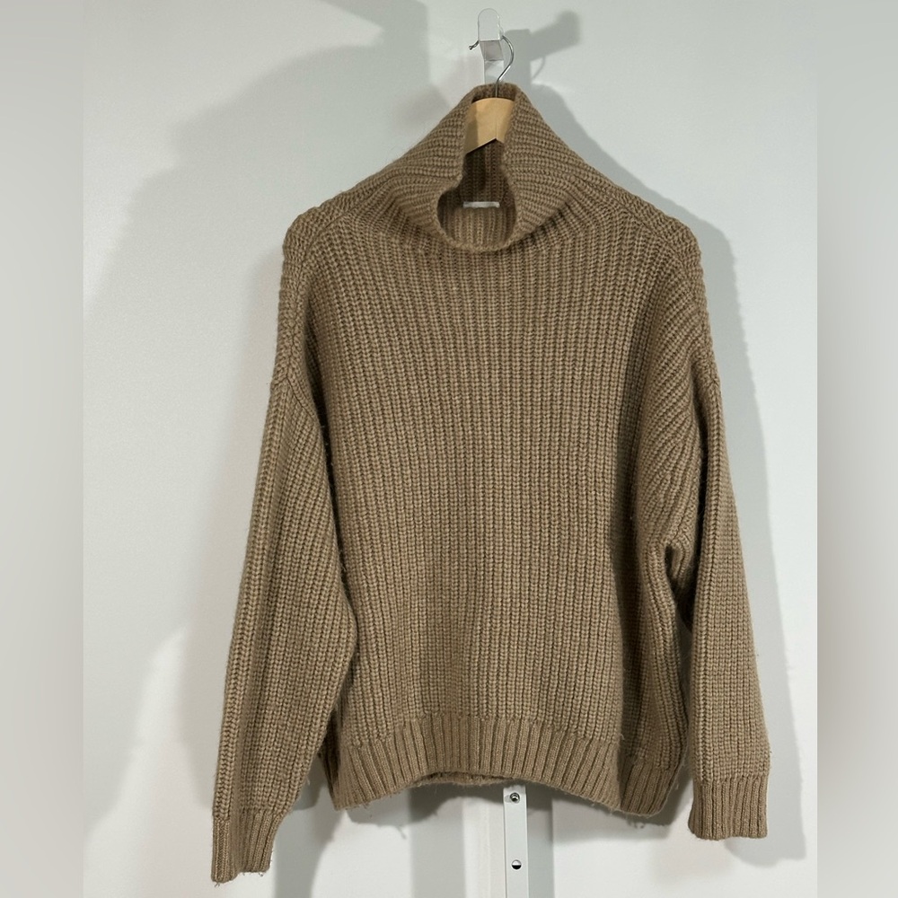 Anine Bing Alpaca Wool Blend Chunky Knit Sweater – Camel oversized small - Picture 2 of 9